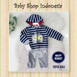 LU432 Setelan Jumpsuit Jaket Bayi Carters Navy Robot  large
